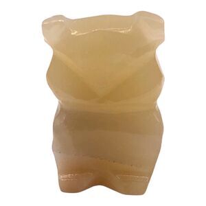 Miniature Hand Carved Onyx Owl Figurine Trinket Zuni Fetish Stone Bird 1.25”